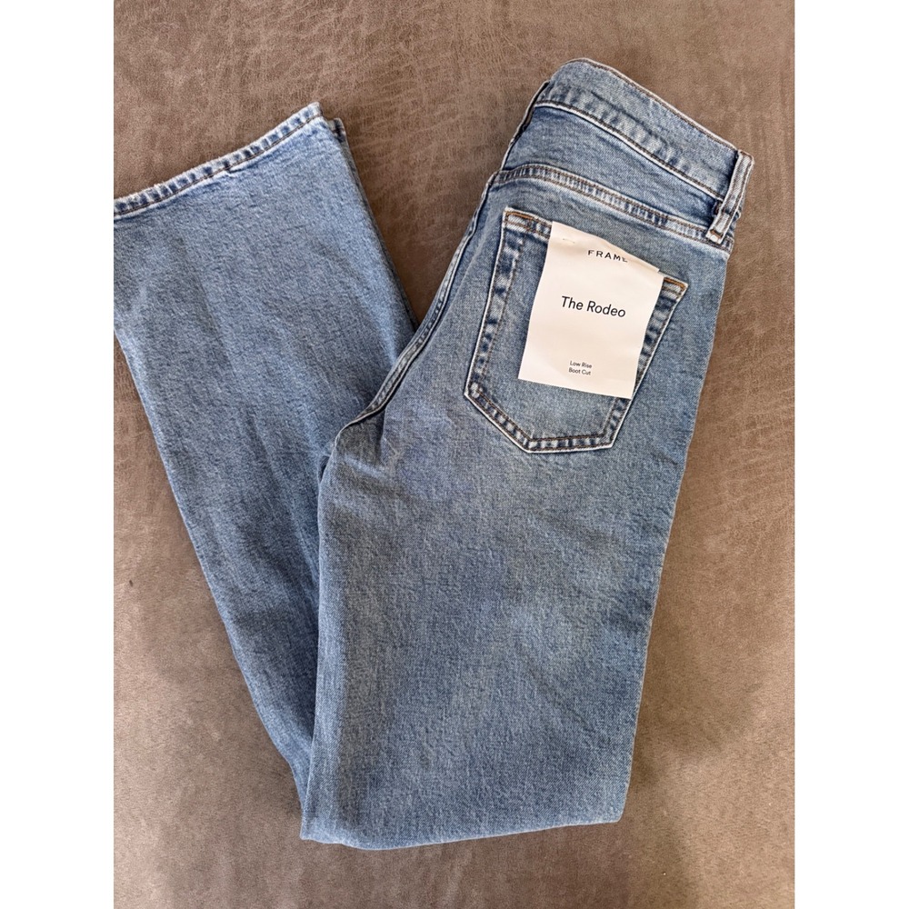 Frame The Rodeo Low Rise Bootcut Jeans Light Indigo Blue Size 28 NWT - Picture 3 of 5